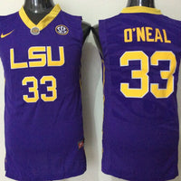 Men's LSU Tigers Shaquille O'Neal #33 Purple Player Game Jersey