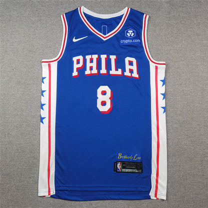 Men's Philadelphia 76ers Paul George #8 Royal Swingman Jersey1 - Icon Edition