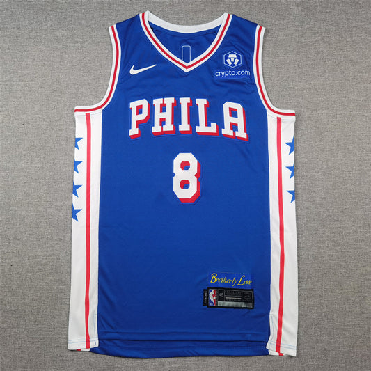 Men's Philadelphia 76ers Paul George #8 Royal Swingman Jersey1 - Icon Edition