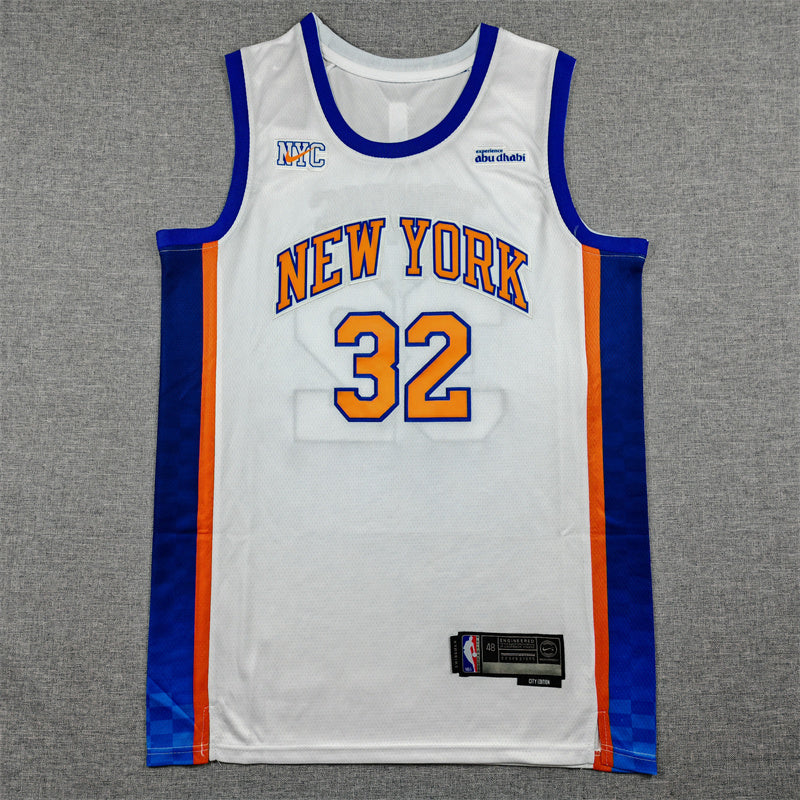 Men's New York Knicks Karl-Anthony Towns #32 White 2025/26 Swingman Jersey - City Edition