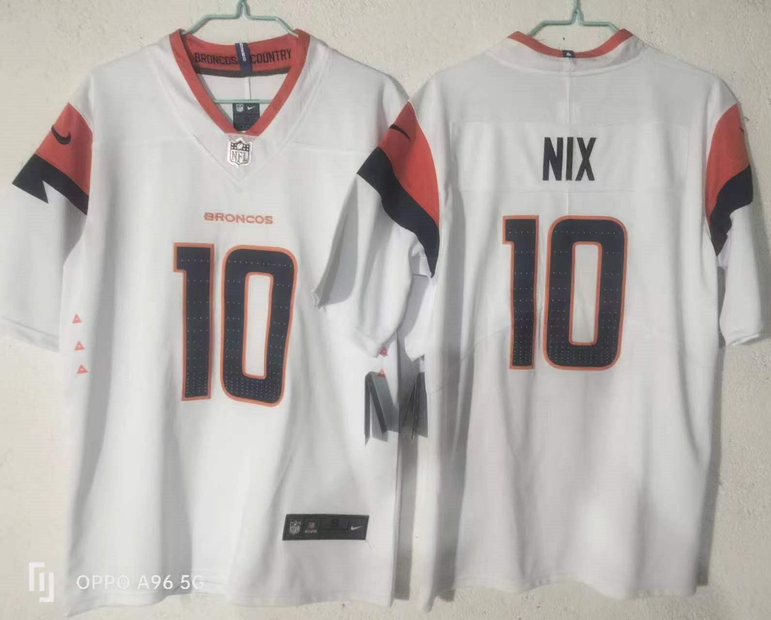 Men's Denver Broncos Bo Nix #10 White Team Game Jersey