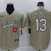 Men's Los Angeles Dodgers Max Muncy #13 Gold Replica Baseball Jersey1