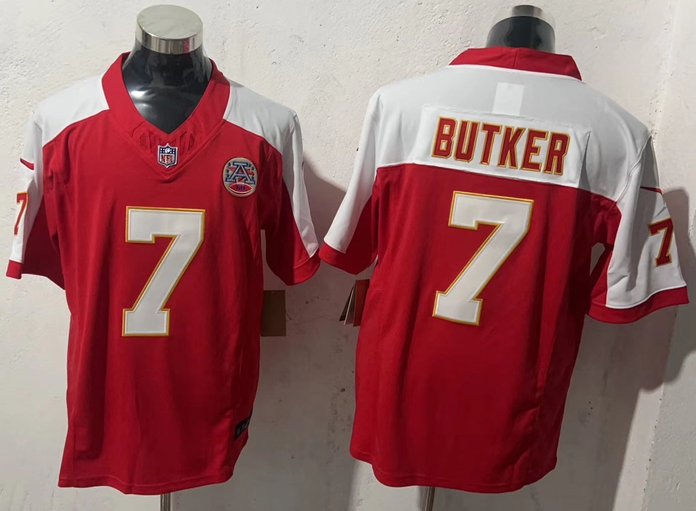 Men's Kansas City Chiefs Harrison Butker #7 Red Player Game Jersey