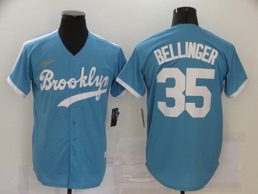 Men's Los Angeles Dodgers Cody Bellinger #35 Light Blue Replica Baseball Jersey1