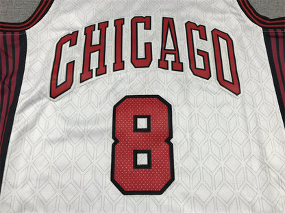 Men's Chicago Bulls Zach LaVine #8 White 2022/23 Swingman Jersey1 - City Edition
