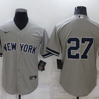 Men's New York Yankees Giancarlo Stanton #27 Gray Replica Player Name Jersey1