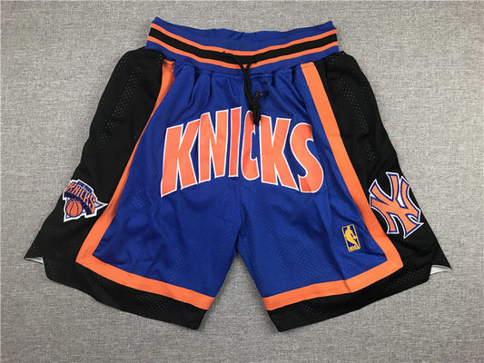 Men's New York Knicks Blue/Black Hardwood Classics 1996-97 Basketball Shorts1