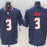 Men's Houston Texans Tank Dell #3 Navy Game Jersey