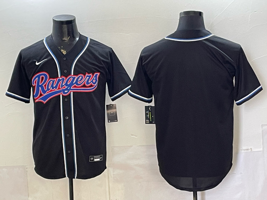 Men's Texas Rangers Fashion Replica Black Out Jersey