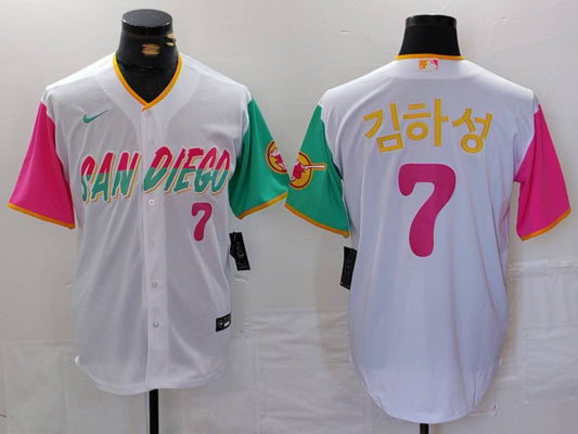 Men's San Diego Padres Ha-Seong Kim #7 White City Connect Limited Player Jersey1
