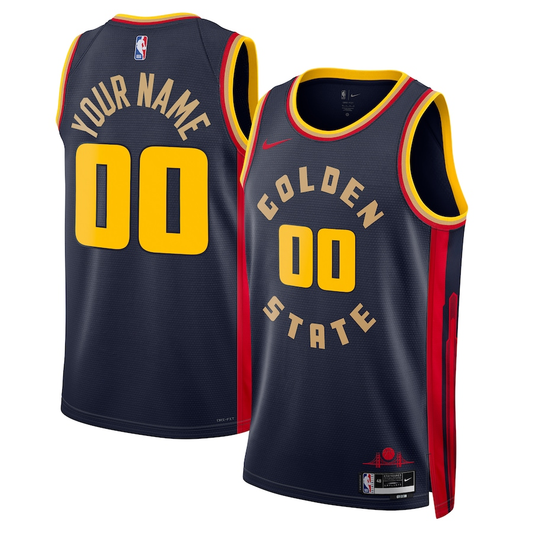 Men's Golden State Warriors Navy 2024/25 Custom Swingman Jersey1 - City Edition
