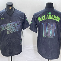 Men's Tampa Bay Rays Shane McClanahan #18 Charcoal 2024 City Connect Limited Player Jersey1