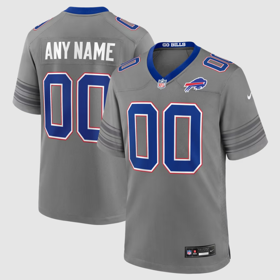 Men's Buffalo Bills Gray Nickel City Custom Game Jersey