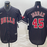 Men's Chicago Bulls Michael Jordan #45 Black Replica Player Jersey
