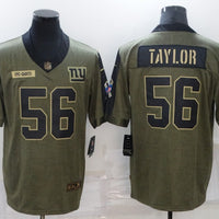 Men's New York Giants Lawrence Taylor #56 Brown Game Jersey1
