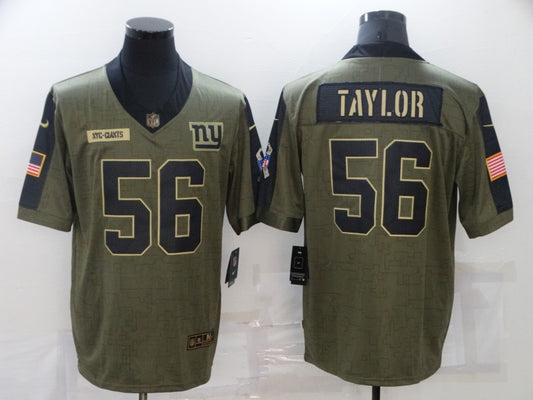 Men's New York Giants Lawrence Taylor #56 Brown Game Jersey1