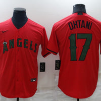 Men's Los Angeles Angels Shohei Ohtani #17 Red Sewn Baseball Jersey1
