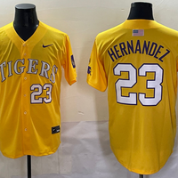 Men's LSU Tigers Luis Hernandez #23 Yellow Replica Player Jersey