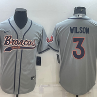 Men's Denver Broncos Russell Wilson #3 Gray Game Jersey1 Joint Edition