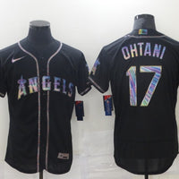Men's Los Angeles Angels Shohei Ohtani #17 Black Sewn Baseball Jersey1