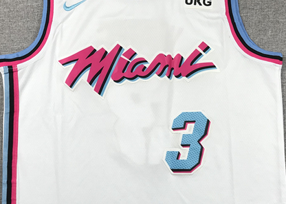 Men's Miami Heat Dwyane Wade #3 NBA White Swingman Player Jersey1