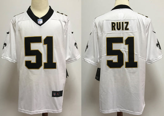 Men's New Orleans Saints Cesar Ruiz #51 White Game Jersey1