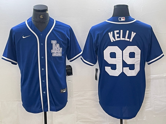 Men's Los Angeles Dodgers Joe Kelly #99 Blue Limited Player Jersey1