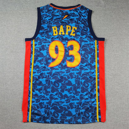 Men's Golden State Warriors x BAPE Navy 2009-10 Hardwood Classics Swingman Jersey1