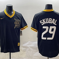 Men's Detroit Tigers Tarik Skubal #29 Black Replica Player Jersey1