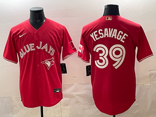 Men's Toronto Blue Jays Trey Yesavage #39 Red Replica Player Jersey