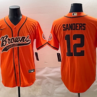 Men's Cleveland Browns Shedeur Sanders #12 Orange Game Player Jersey