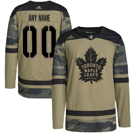 Men's Toronto Maple Leafs Camo Military Appreciation Team Authentic Custom Practice Jersey1