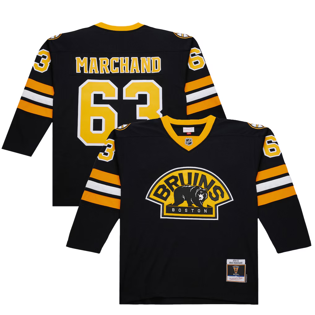 Men's Boston Bruins Brad Marchand #63 Black 2014-15 Power Play Jersey