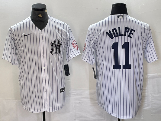 Men's New York Yankees Anthony Volpe #11 White Limited Player Jersey1