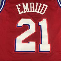 Men's Philadelphia 76ers Joel Embiid #21 NBA Red Replica Jersey1