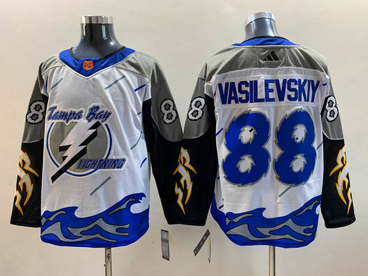 Men's Tampa Bay Lightning Andrei Vasilevskiy #88 White Home Breakaway Player Jersey1