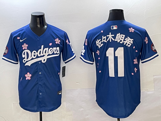 Men's Los Angeles Dodgers Roki Sasaki #11 Royal Game Jersey1