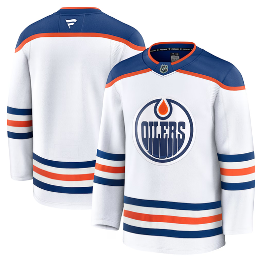 Men's Edmonton Oilers Fanatics White Away Premium Blank Jersey