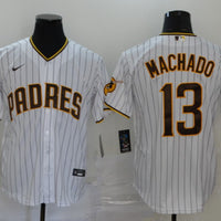 Men's San Diego Padres #13 Manny Machado White Stitched Jersey1