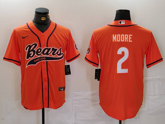Men's Chicago Bears D.J. Moore #2 Orange Game Jersey1