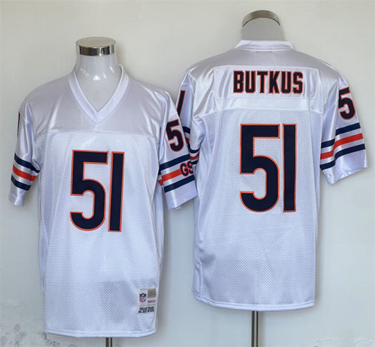 Men's Chicago Bears Dick Butkus Mitchell & Ness White Legacy Replica Jersey1