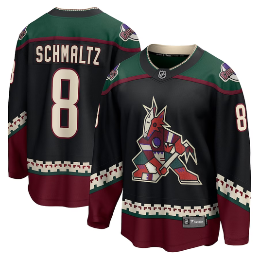 Men's Arizona Coyotes Nick Schmaltz #8 Black Home Breakaway Player Jersey1