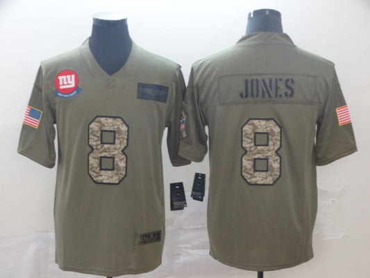 Men's New York Giants Daniel Jones #8 Brown Player Game Jersey1