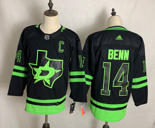 Men's Dallas Stars Jamie Benn #14 Black Alternate Premier Breakaway Player Jersey1