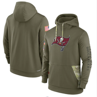 Men's Tampa Bay Buccaneers Olive 2022 Salute to Service Therma Performance Pullover Hoodie1