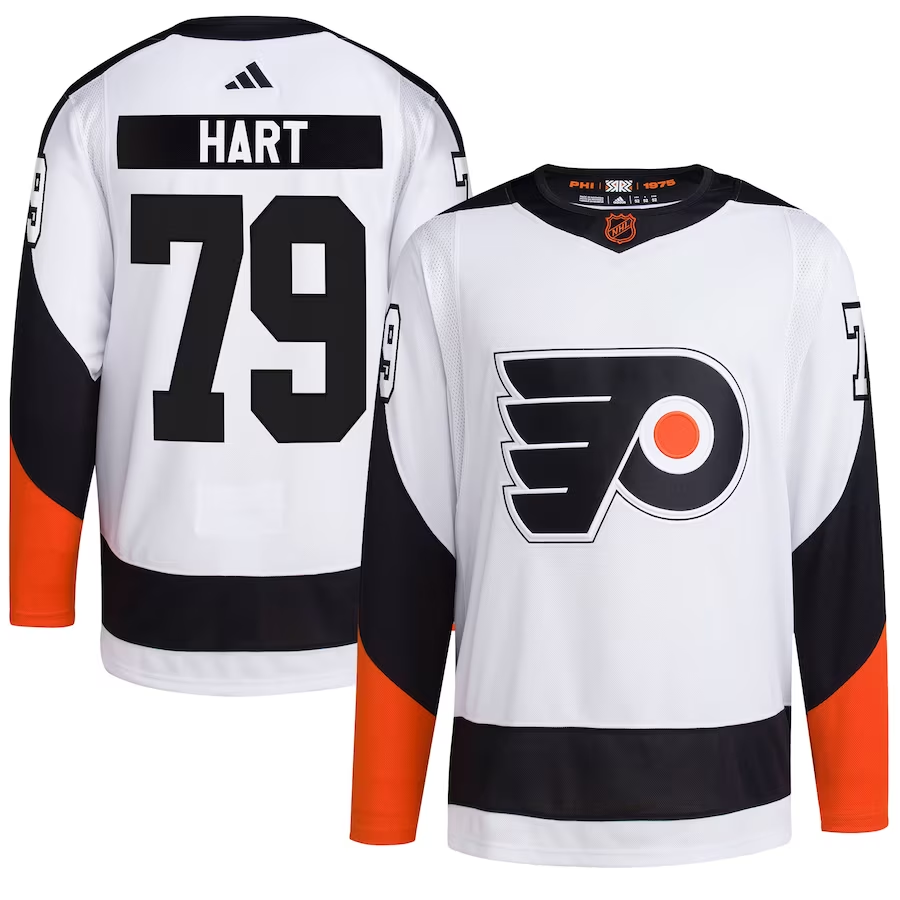 Men's Philadelphia Flyers Carter Hart #79 White Replica Player Jersey1