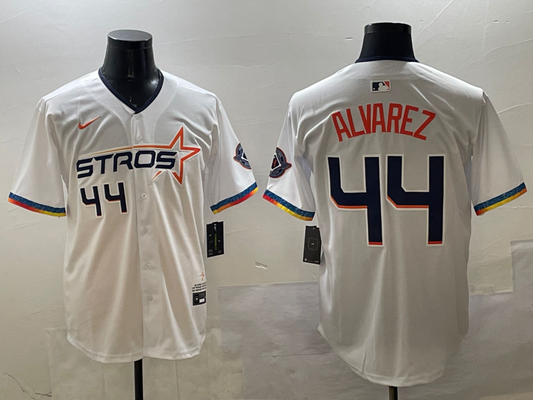 Men's Houston Astros Yordan Alvarez #44 White 2025 City Connect Limited Player Jersey1