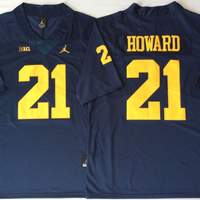 Men's Michigan Wolverines Desmond Howard #21 Navy Alumni Player Game Jersey