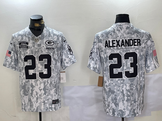 Men's Green Bay Packers Jaire Alexander #23 Arctic Camo 2024 Salute to Service Limited Jersey1