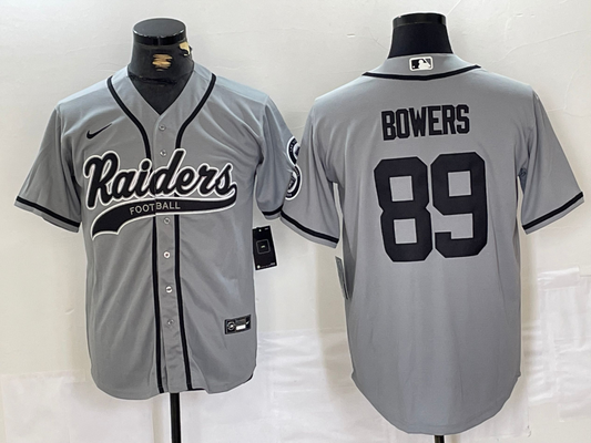Men's Las Vegas Raiders Brock Bowers #89 Gray Game Jersey1